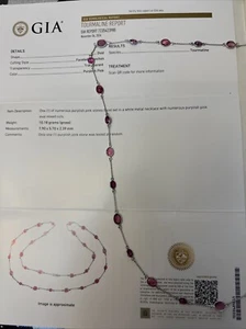 GIA Certified National Tourmaline 14k White Gold Necklace - Picture 1 of 12