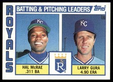 1984 A Royals Batting & Pitching Leaders/Hal McRae/Larry Gura #96 NM-MT or