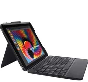 Logitech Slim Combo Case with Detachable Backlit Bluetooth Keyboard for iPad - Picture 1 of 9