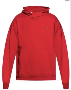 NEW Vivienne Westwood Orbit Logo Red Hoodie Mens Small Streetwear - Picture 1 of 6