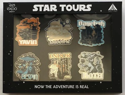 Juego de caja Star Tours 30 años 6 pines LE 1000 Yavin Tatooine Endor Bespin Hoth D23  Foto 1 de 4