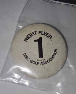 Vintage Disc Golf Association Event Pinback Button Frisbee Niight Flyer 1 - Picture 1 of 1