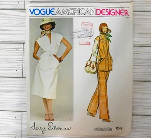 Abito pantalone vintage anni 70 Vogue 1241 designer Jerry Silverman 12 modello cucito - Foto 1 di 6