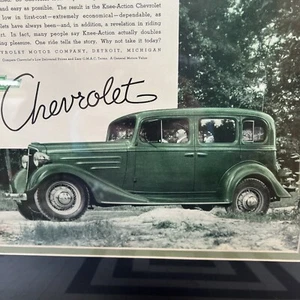Coche Chevrolet 1934 vintage mate 20x16 anuncio arte marco anuncio listo - Imagen 1 de 6