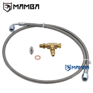 Universal 125cm M10x1.5 Turbo oil feed line 1/8NPT For Garrett GT25R GT28R GT29R - Picture 1 of 5