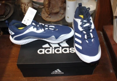 NIB ADIDAS ICON 6 BOUNCE IRONSKIN METAL BB CLEATS MENS 8.5 BLUE FREE SHIPPING - Image 1 of 3