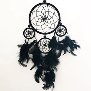 DREAM CATCHER GIRLS BOYS ALL BLACK ROUND DREAMCATCHERS - Picture 1 of 2