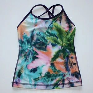 Triple Flip Boutique Girl's Dance Yoga Ivivva Palm Print Strappy Tank Top size 8 - Picture 1 of 2