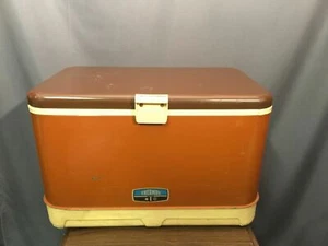 Thermos Ice Chest Vintage Cooler Rare Brown Tan Made In USA - Picture 1 of 12