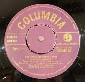 Ray Martin And His Concert Orchestra The Story Of Three Loves Columbia Gold 45 - Picture 1 of 4