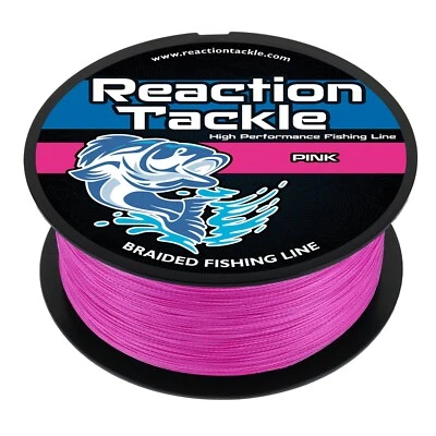 Reaction Tackle High Performance Braided Fishing Line / Braid - Pink - Image 1 of 4