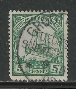 Germany colonies 1901 SOUTH WEST AFRICA 5 Pfennig Yacht issue used GROOTFONTEIN - Picture 1 of 1