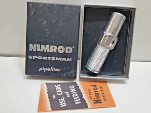 NOS Accendino tubo pipeliter Nimrod vintage funzionante, SCATOLA ORIGINALE, NON ILLUMINATO 6397/24 - Foto 1 di 10