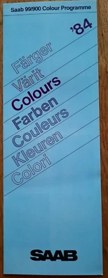 1984 SAAB 99 & 900 colours car sales brochure from UK - Image 1 of 3