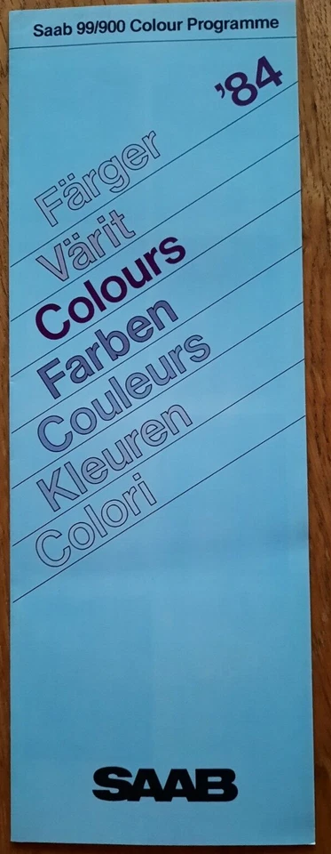 1984 SAAB 99 & 900 colours car sales brochure from UK - Image 1 of 3