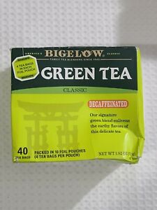 Bigelow Decaffeinated Green Tea Bags - 40ct Box - EXP 11/2024