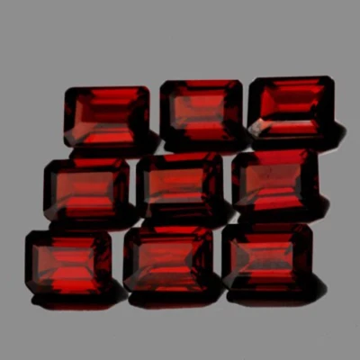 Red Garnet Octagon 6x4 mm 9 pieces, Flawless-VVS, Natural Loose Gemstone - Image 1 of 2