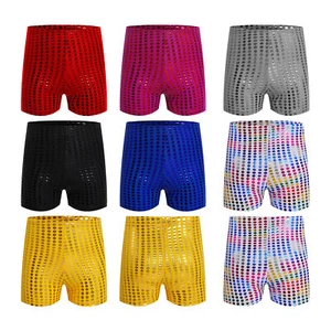 Kids Shorts Cheer Boyshorts Sparkle Bike Short Practice Costume Leotards Tight - Picture 1 of 54