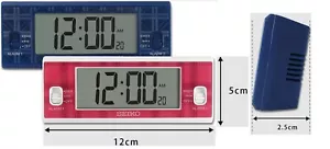 Seiko Digital Dual Alarm Clock QHL099 calendar thermometer hygrometer backlight - Picture 1 of 8