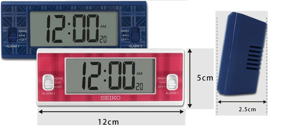 Seiko Digital Dual Alarm Clock QHL099 calendar thermometer hygrometer backlight - Image 1 of 4