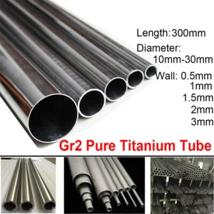 0.5/1/1.5/2/3mm 12" 300mm Gr2 Titanium Tube Ti Pipe OD 10-30mm High Intensity - Picture 1 of 5