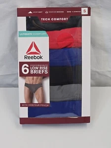 Reebok Mens Tech Comfort Low Rise Performance Briefs 6 Pack Sm 28-30 Underwear I - Picture 1 of 3