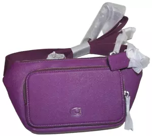 Bolso Cinturón COACH en Cuero Granulado Profundo Ciruela Riñonera Cartera Bolso para el Polvo - Imagen 1 de 13