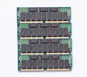 Lot of 4x8MB FPM memory - NEC MC-422000A36FJ - SIMM 72pin - 32MB - 70ns - TESTED - Picture 1 of 2