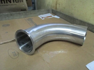 304 STAINLESS STEEL 4" SANITARY X BUTTWELD 90 ELBOW NO TANGENT TUBE FITTING - Picture 1 of 1