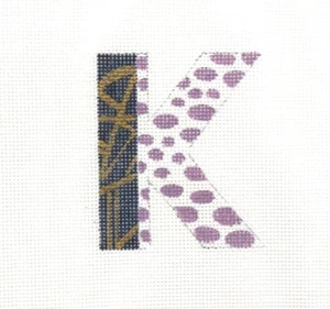 Colors of Praise Greek Letter KAPPA Handpainted Needlepoint Canvas 2 - Picture 1 of 1