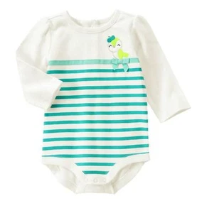 Gymboree Tiny Teal Birdie Striped Bodysuit Size 18-24 months MSRP $15 NWT - Picture 1 of 1