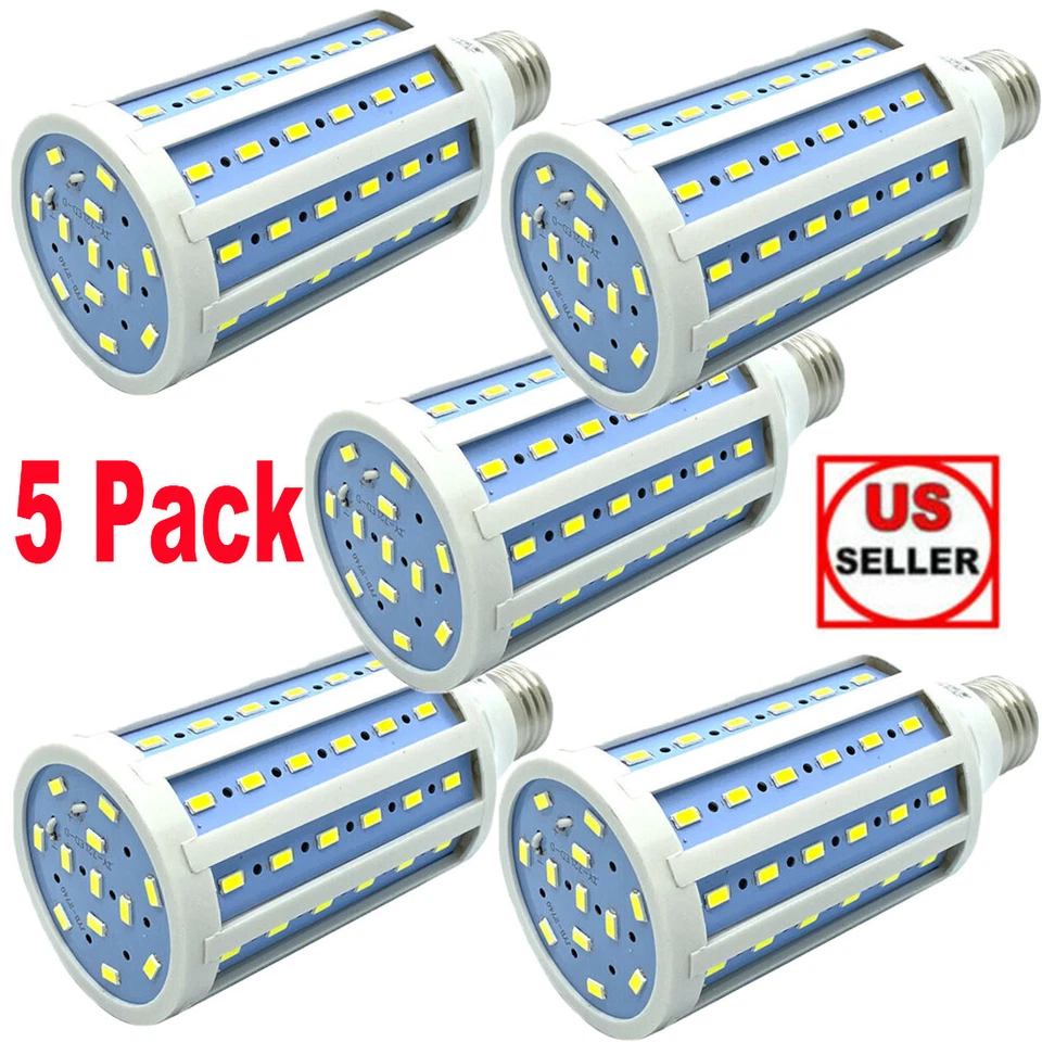 5-Pack 125W Eq. LED Bulb 72-Chip Corn Light E26 2200lm 20W Cool Daylight 6000K - Image 1 of 4