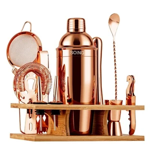 Soing 11-Piece Rose Copper Bartender Kit,Perfect Home Cocktail Shaker Set for... - Picture 1 of 7