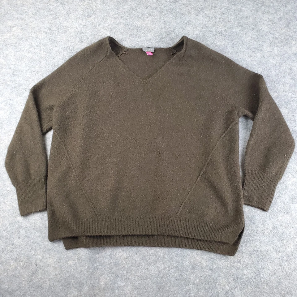 Suéter Vince Camuto Mujer Mediano Marrón Cuello en V Manga Larga Elástico Pullover Foto 1 de 4