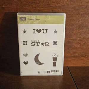 Stampin' Up! PICTOGRAM PUNCHES Unmounted Rubber Stamps Star Heart Flower Unused - Picture 1 of 2