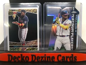 Ronald Acuna Jr. 2021 Topps Chrome Update Platinum Players + Black Gold #57 + #4 - Picture 1 of 5