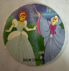 Vintage Pog / Milk Cap Cinderella and Fairy Godmother Walt Disney - Picture 1 of 1