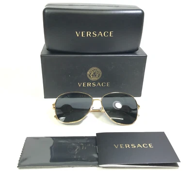 Gafas de sol Versace MOD.2256 1002/87 pulidas doradas de gran tamaño lentes grises ojo de gato Foto 1 de 4