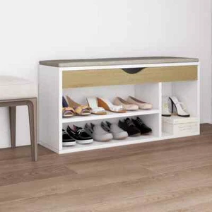 Banco zapatero con cojín de aglomerado 104 x 30 x 49 cm Multicolores vidaXL - Imagen 1 de 81