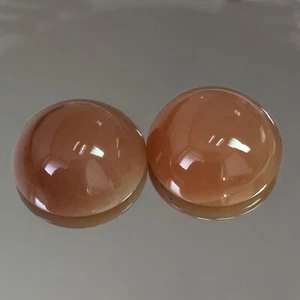 80.51cts Matching Round Pair Chocolate Natural Moonstone Loose Genuine Gemstones - Picture 1 of 3