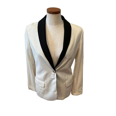 Chaqueta de Esmoquin Elizabeth & James Cuello Chal Blanco Negro 6 Foto 1 de 4