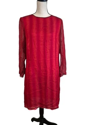 Vestido túnica AKRIS Bergdorf Goodman 100 % seda estampado retro psicodélico arte talla 12 Foto 1 de 4