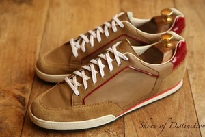 Gucci hellbraune Leder Canvas Wildleder Schuhe Turnschuhe Sneaker Herren UK 9,5 G US 10,5 - Bild 1 von 10