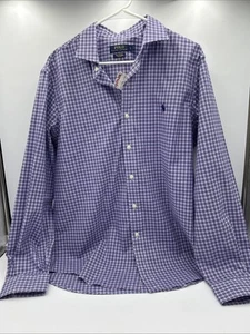 Polo Ralph Lauren Button Up Dress Shirt Purple Men Size L Blue Label NWT - Picture 1 of 7