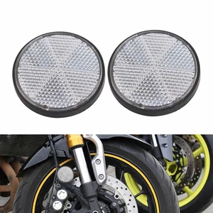 1pair Universal Clear M6 Screw Mount Round Warning Reflectors for Motorcycle ATV - Picture 1 of 19