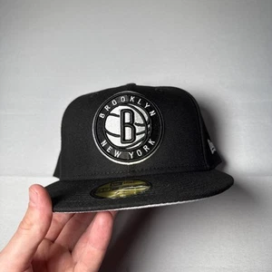 New Era NBA Brooklyn Nets 59Fifty Fitted Hat Cap Size 7 5/8 NWT 70343946 - Picture 1 of 7