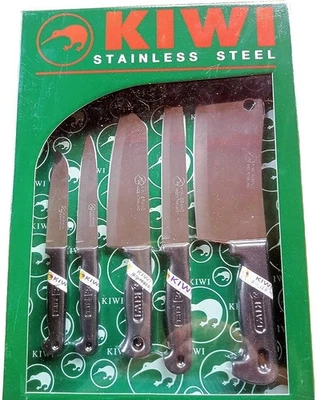 Juego de 5 cuchillos multiusos KIWI frutas verduras cuchillo de chef cortador cuchilla Foto 1 de 4