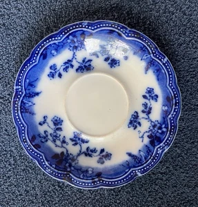 Antique Flow Blue Johnson Brothers St. Louis Pattern Saucer - Picture 1 of 4