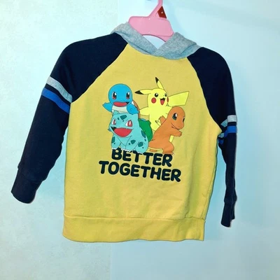 Pokemon Hoodie Boys 6 Squirtle, Pikachu, Charmander, Bulbasaur by Jumping Beans - Image 1 of 4