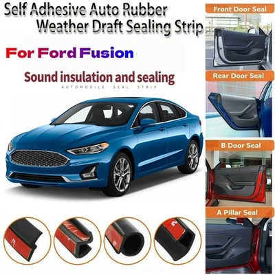 Kit de reducción de ruido del viento con sello de tira de goma para puerta para Ford Fusion Foto 1 de 4